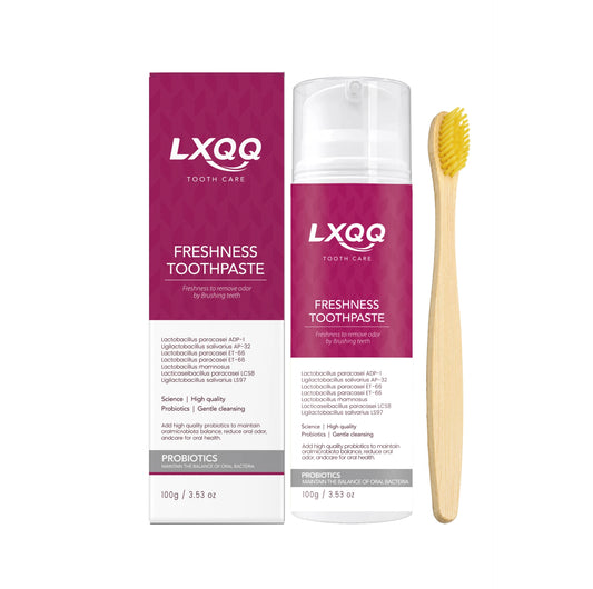 LXQQ Toothpaste,Freshness Probiotic Toothpaste with Bamboo Toothbrush, 100g / 3.53 oz